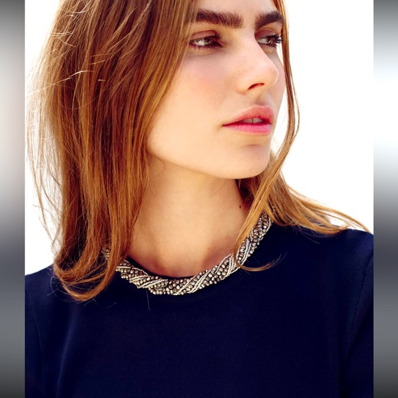 Zara beaded neckline knit top - Picture 3 of 6